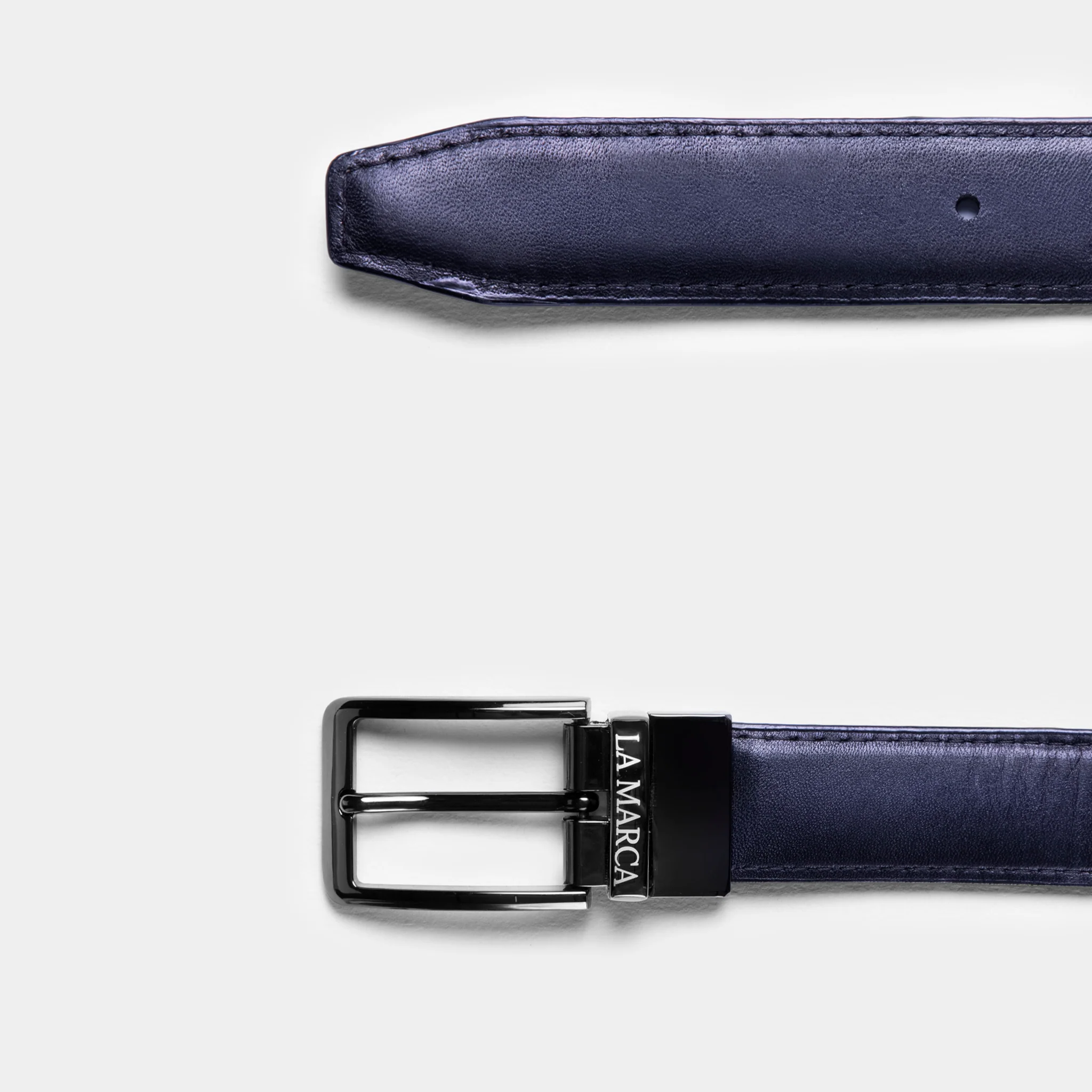 Beverly Reversible Two Tone Belt (Cognac / Navy) - Image 5